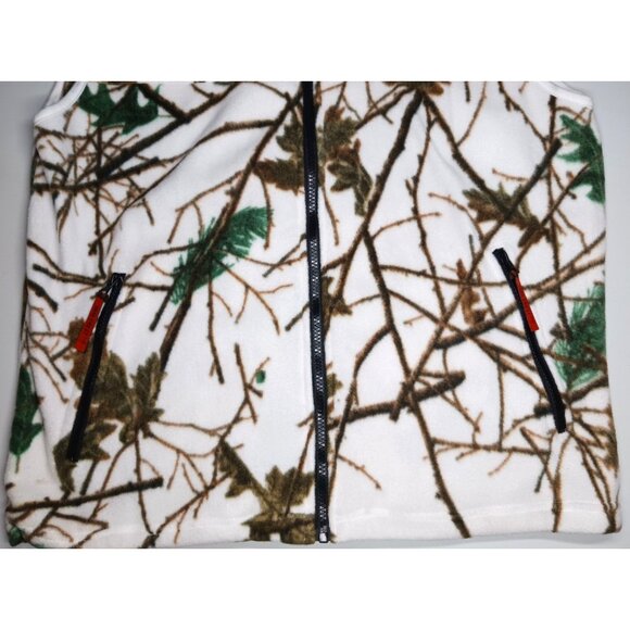 TRAIL CREST Womens M White Camo Fleece Full Zip Vest Hunting Hiking - Picture 12 of 14